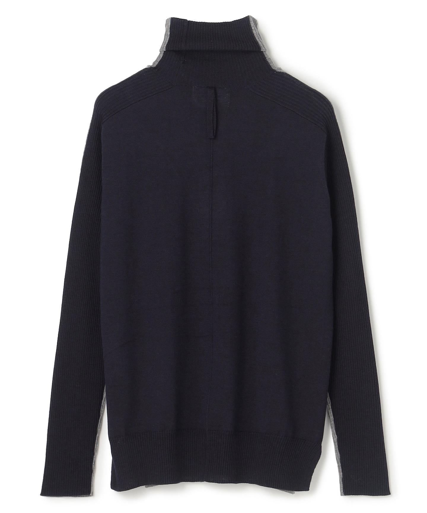 LA MONNAIE / バイカラーウールタートルニット