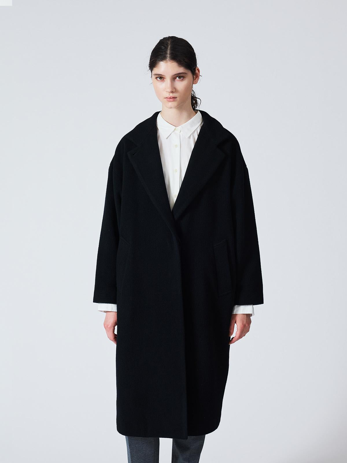 mizuiro ind ウールブレンドスタンドカラーコート