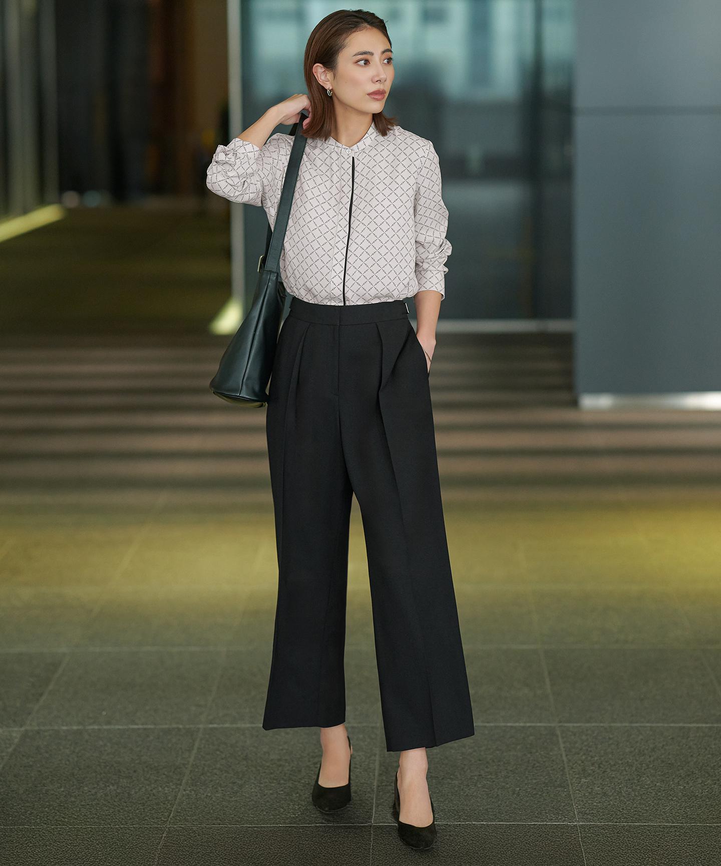 ウール2WAYストレッチ ワイドパンツ