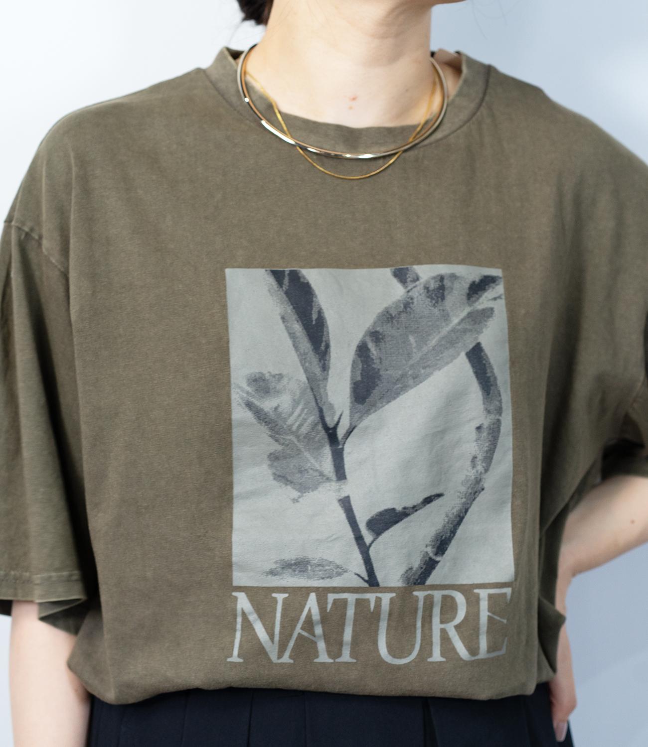 ボタニカルプリントオーバーTシャツ