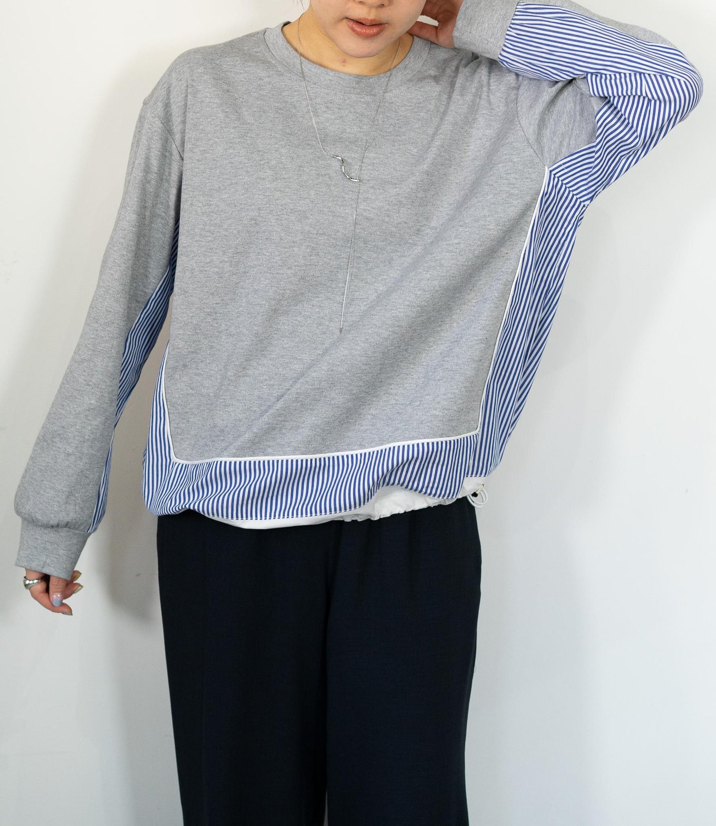 ストライプドッキングカットソー