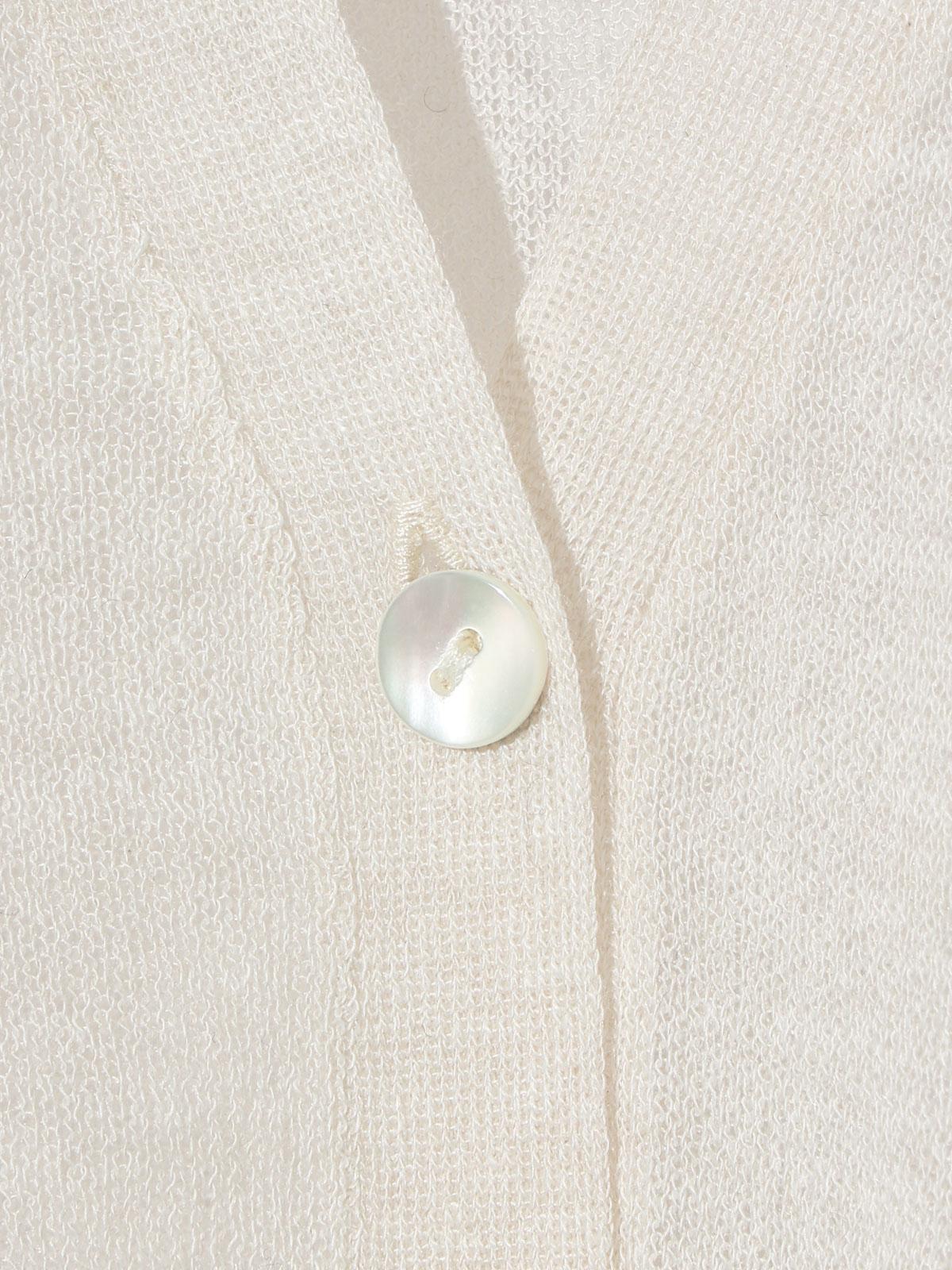 MIDIUMISOLID for Ladies シアーVネックショートカーディガン
