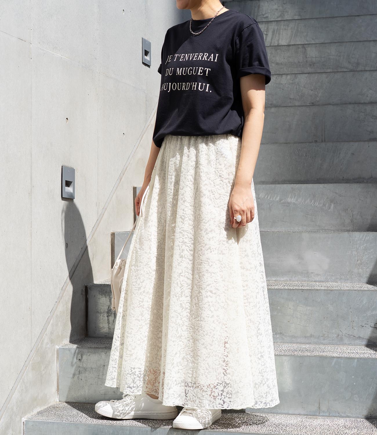 レタリングスリムTシャツ