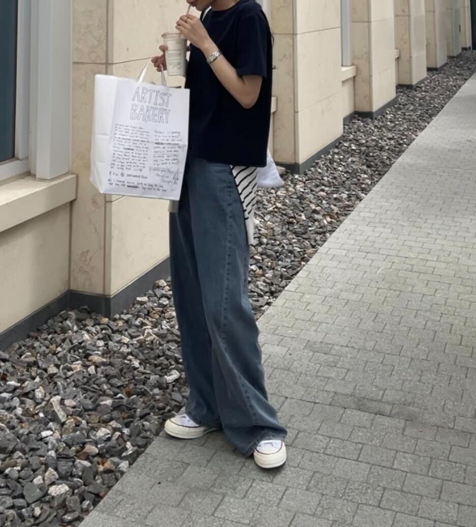 サイドパネル ワイドデニムパンツ