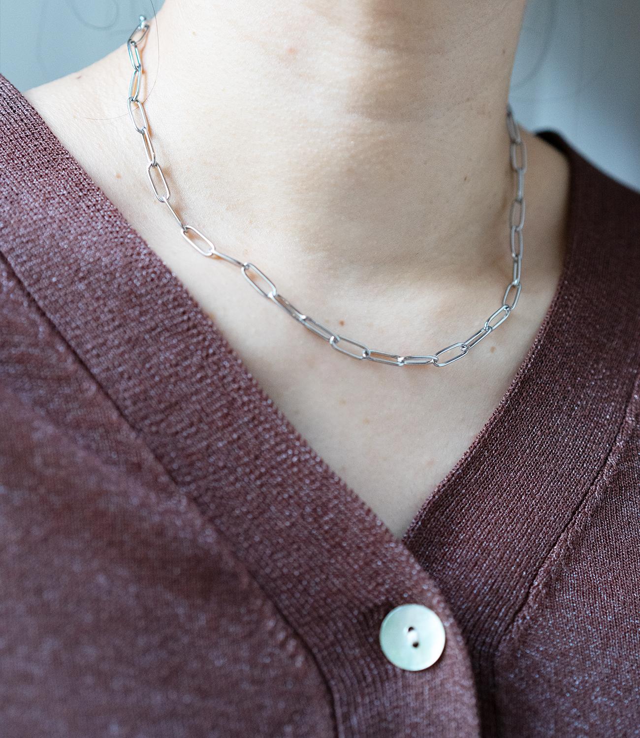 オーバルチェーンツインネックレス