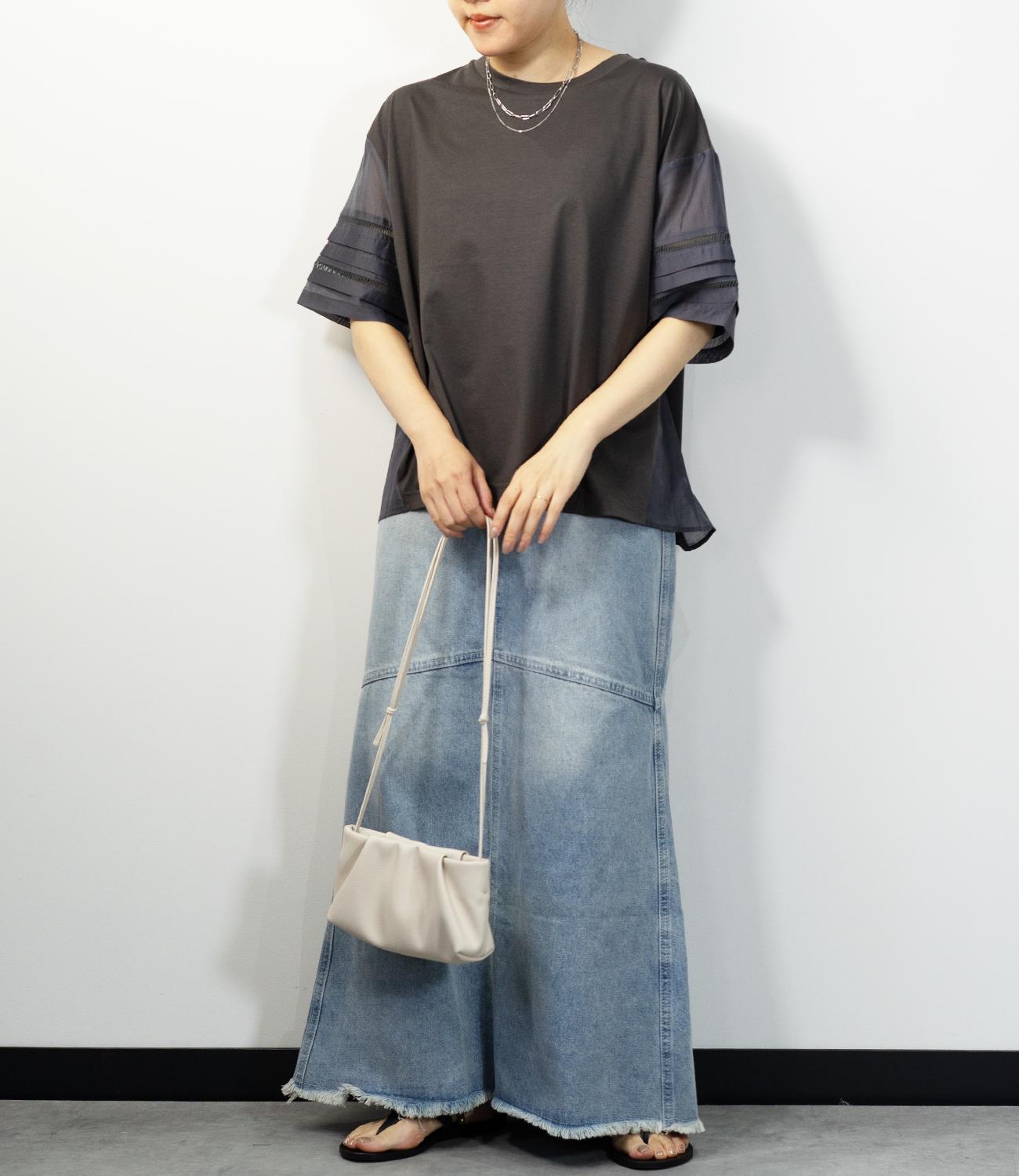 はしごレースシルケットカットソー