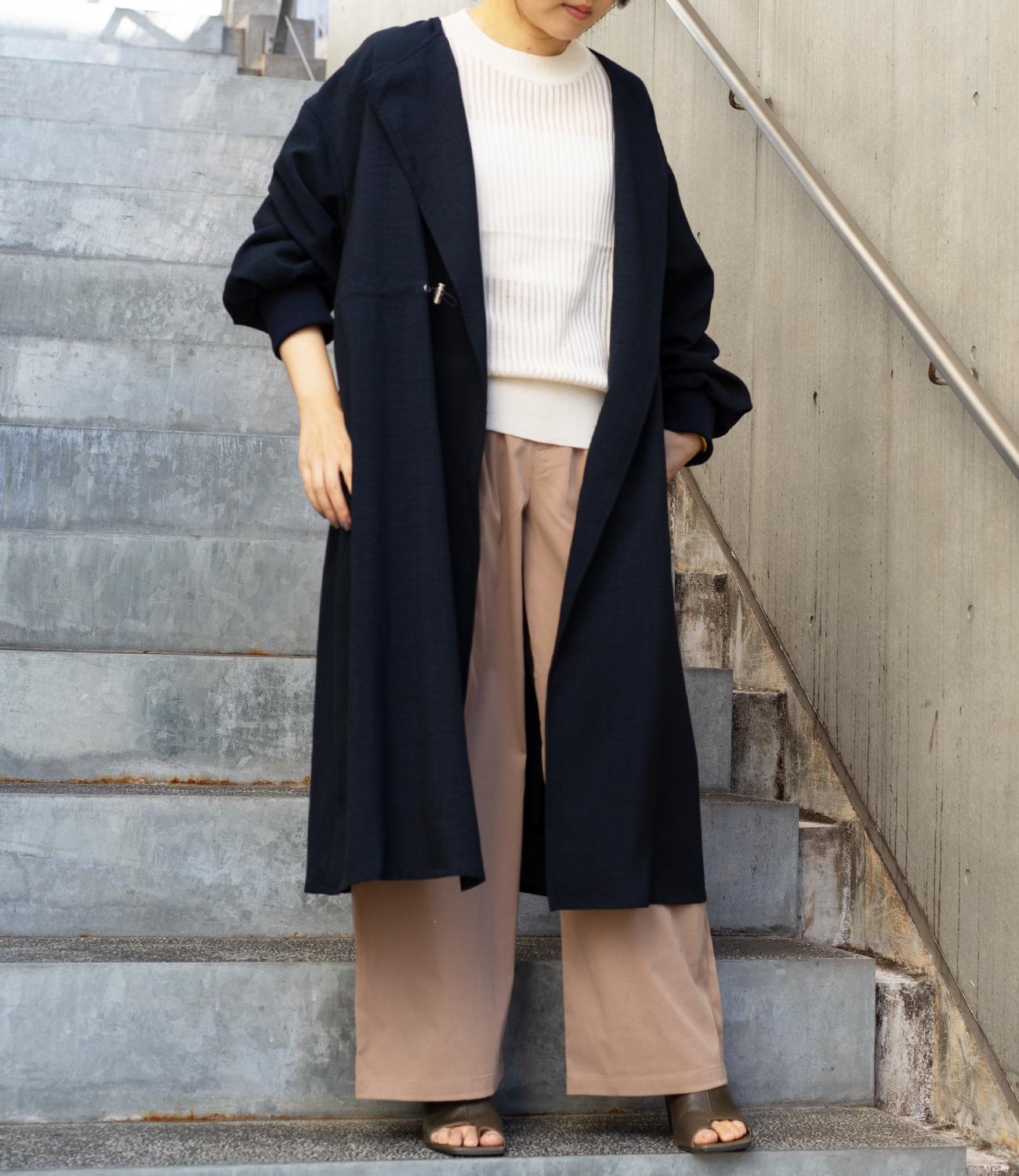 ベルト付きハイウエストストレートパンツ