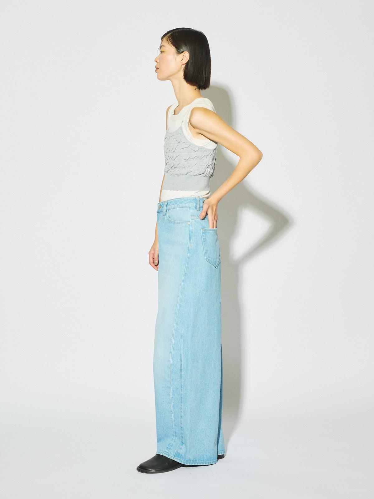 MIDIUMISOLID for Ladies バレルレッグワイドデニム
