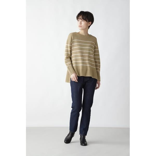 ウールカシミヤクルーボーダーPO