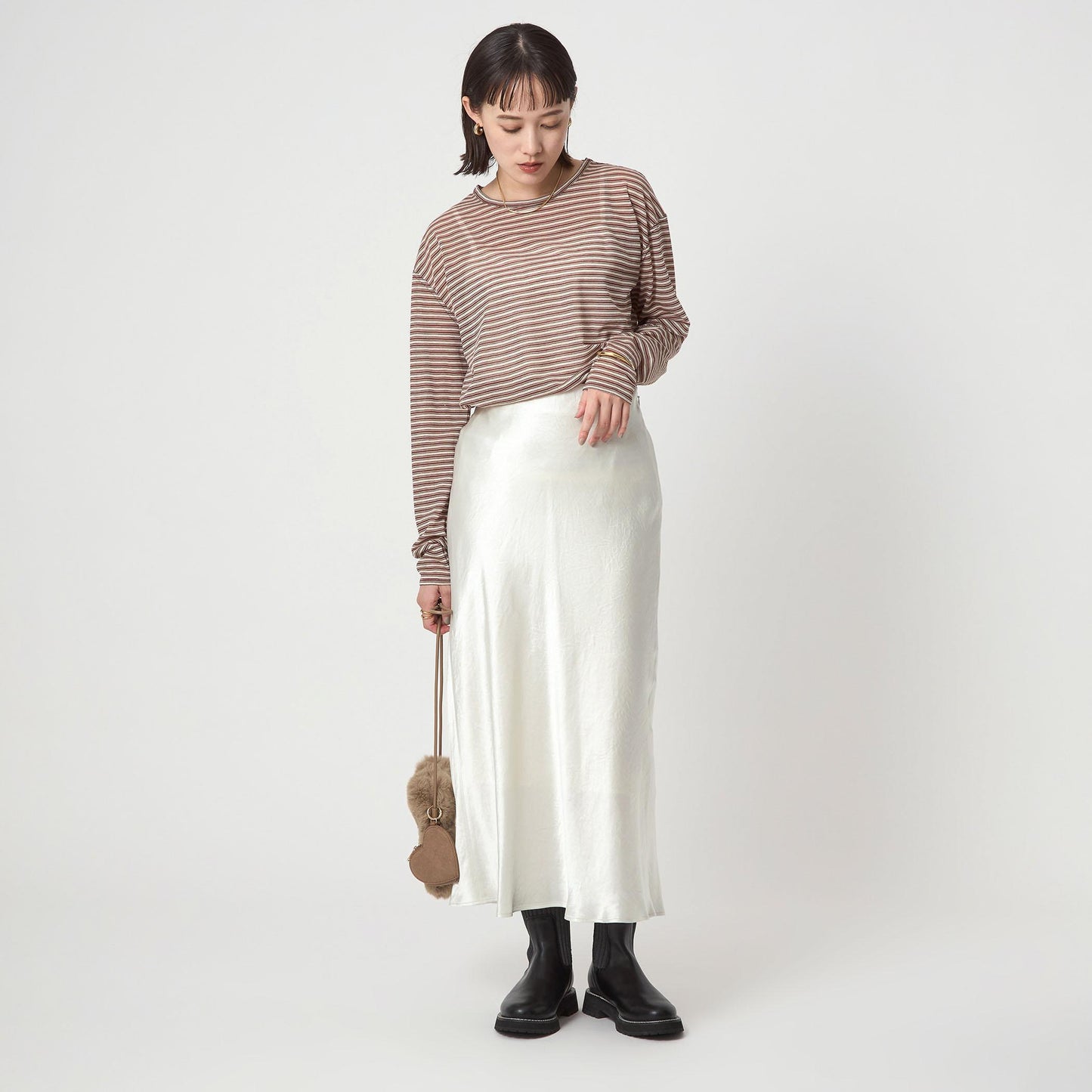 シアー マルチボーダー ロングスリーブ Tシャツ