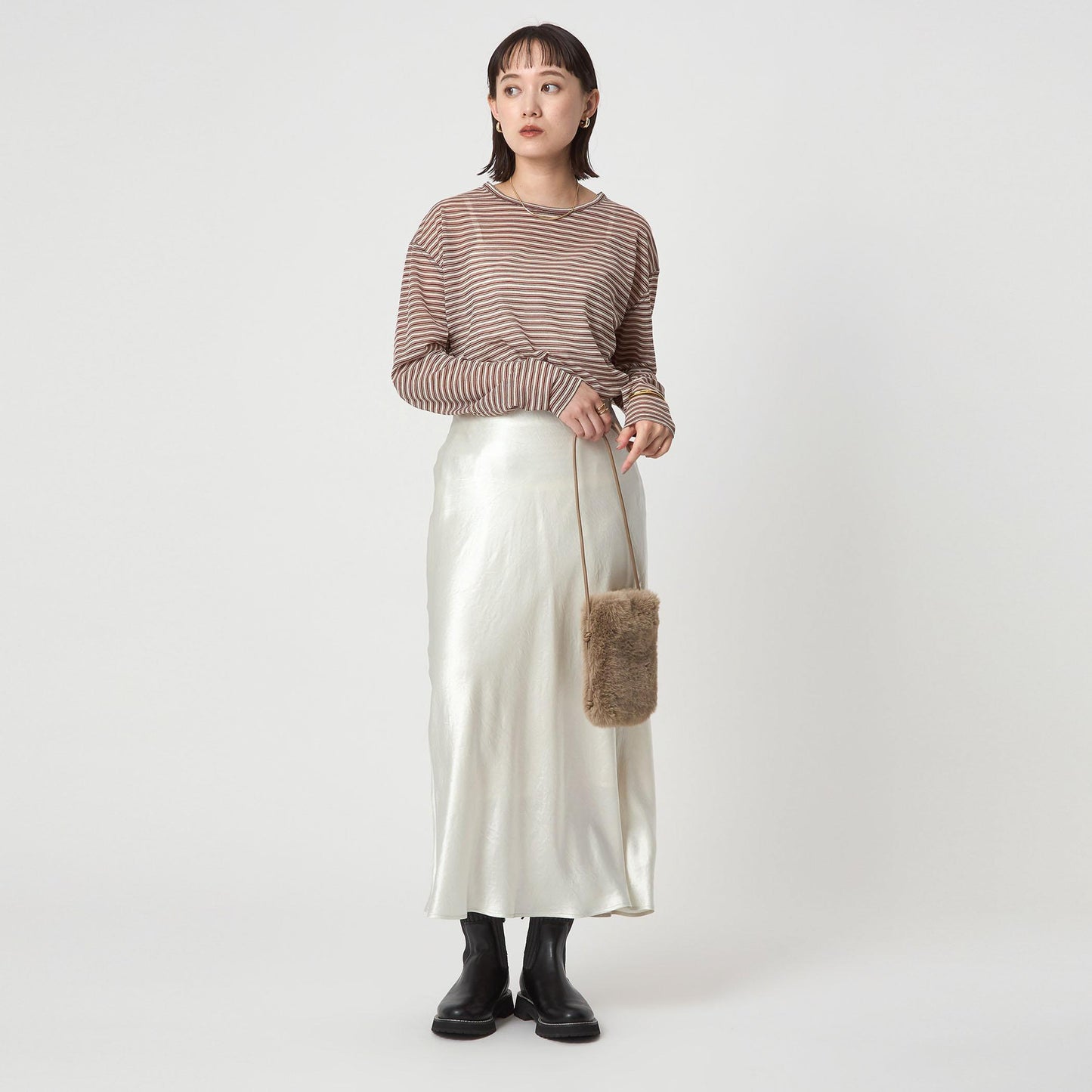 シアー マルチボーダー ロングスリーブ Tシャツ