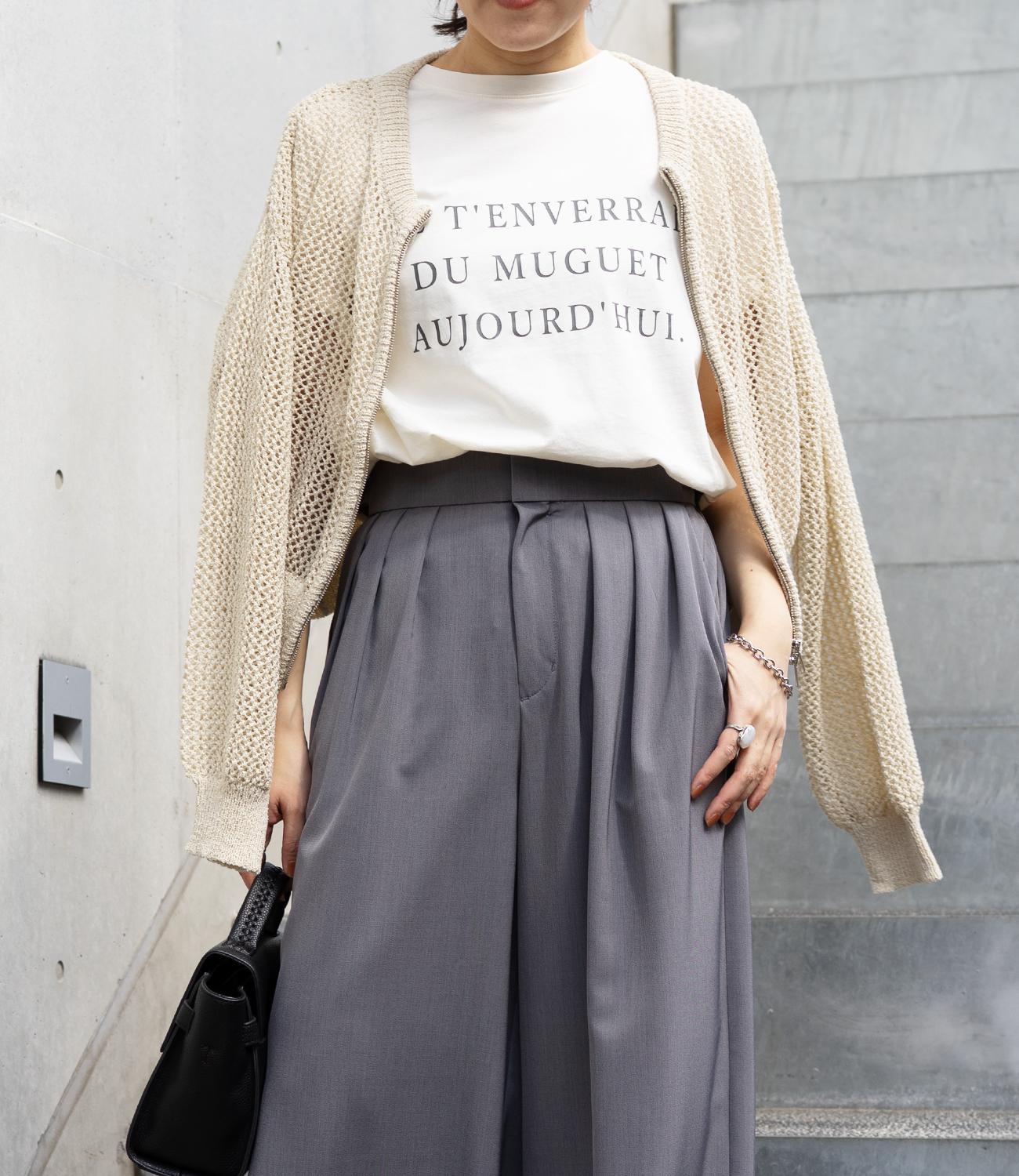 レタリングスリムTシャツ