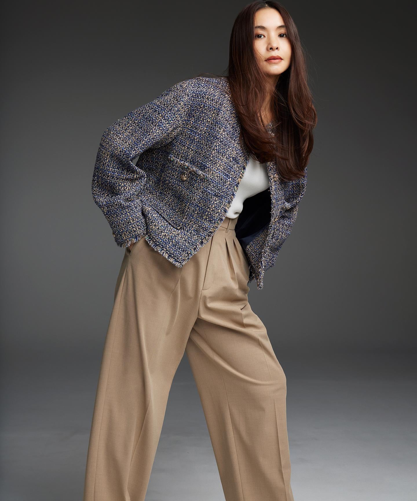 GIOLICA ボタン ツイード ジャケット