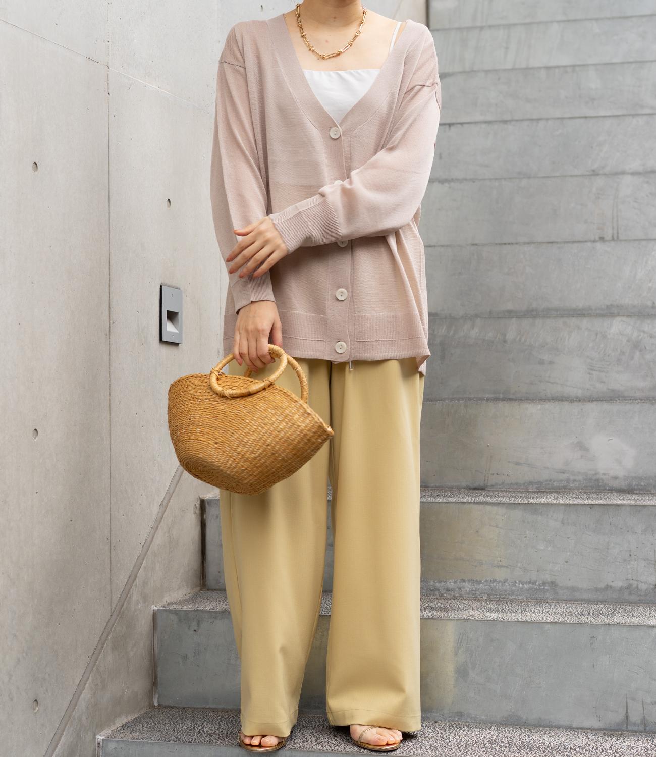 フィルムストライプストレートパンツ