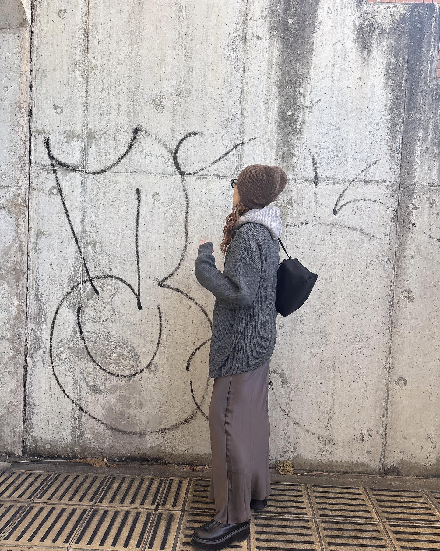 レイヤードニットジップアップ