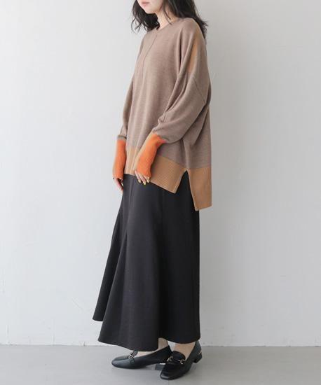 バイカラーボクシーニット