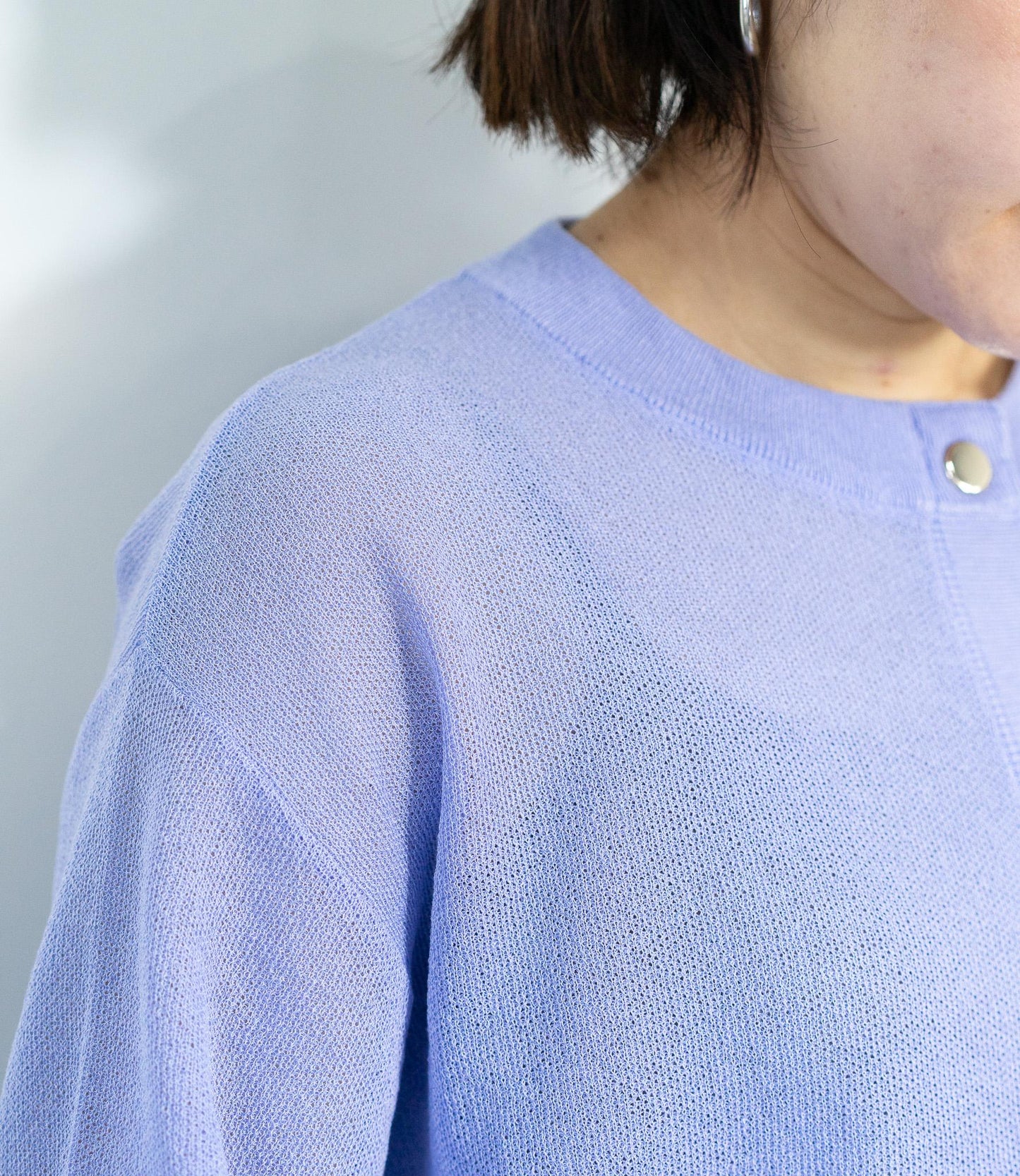 7分袖メタルボタンカーディガン