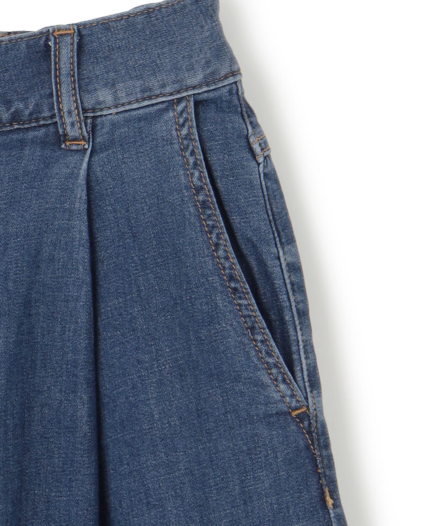 UNFILO DENIM LIGHT タックワイドパンツ