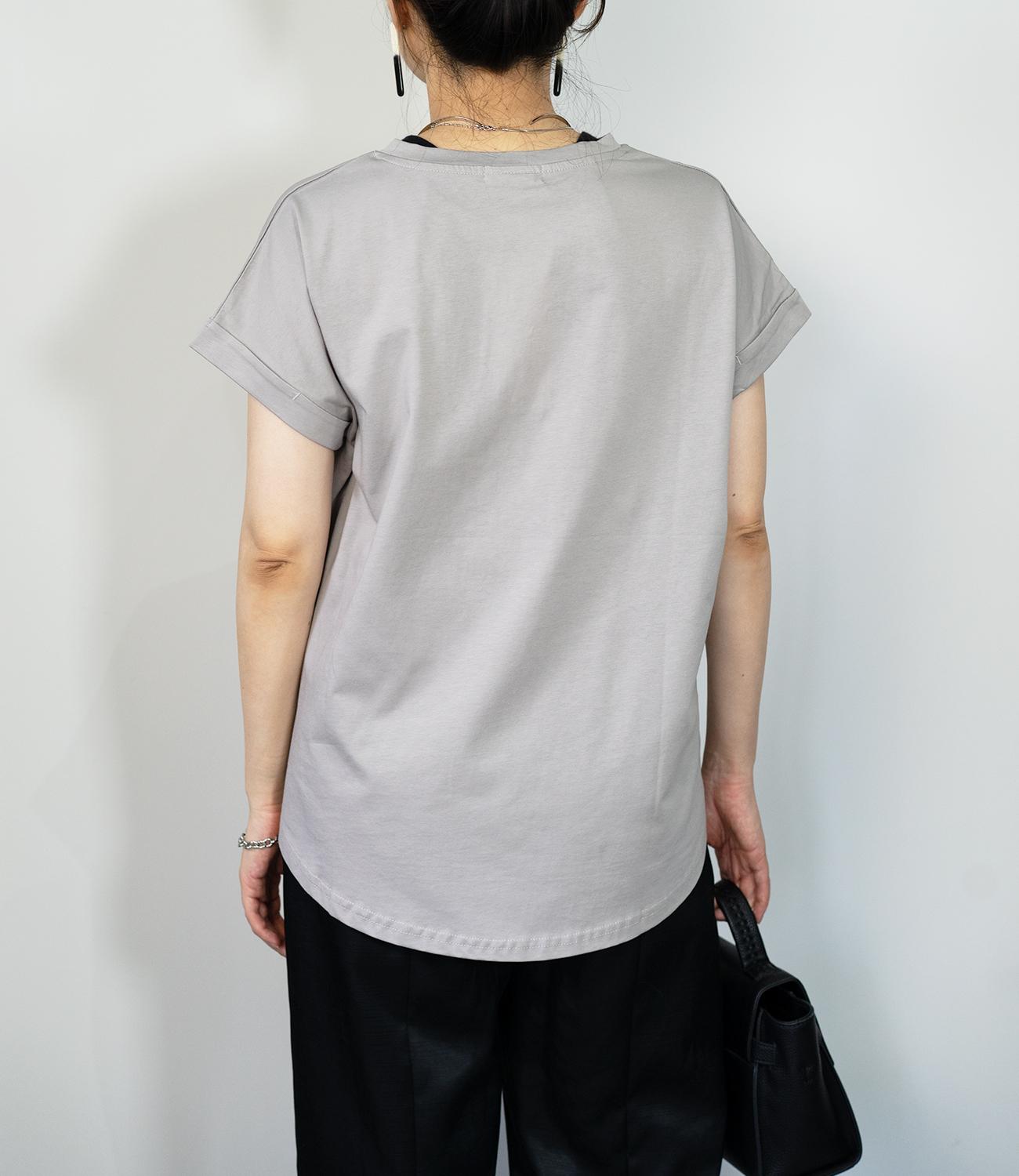 【接触冷感】レタリングフレンチスリーブTシャツ