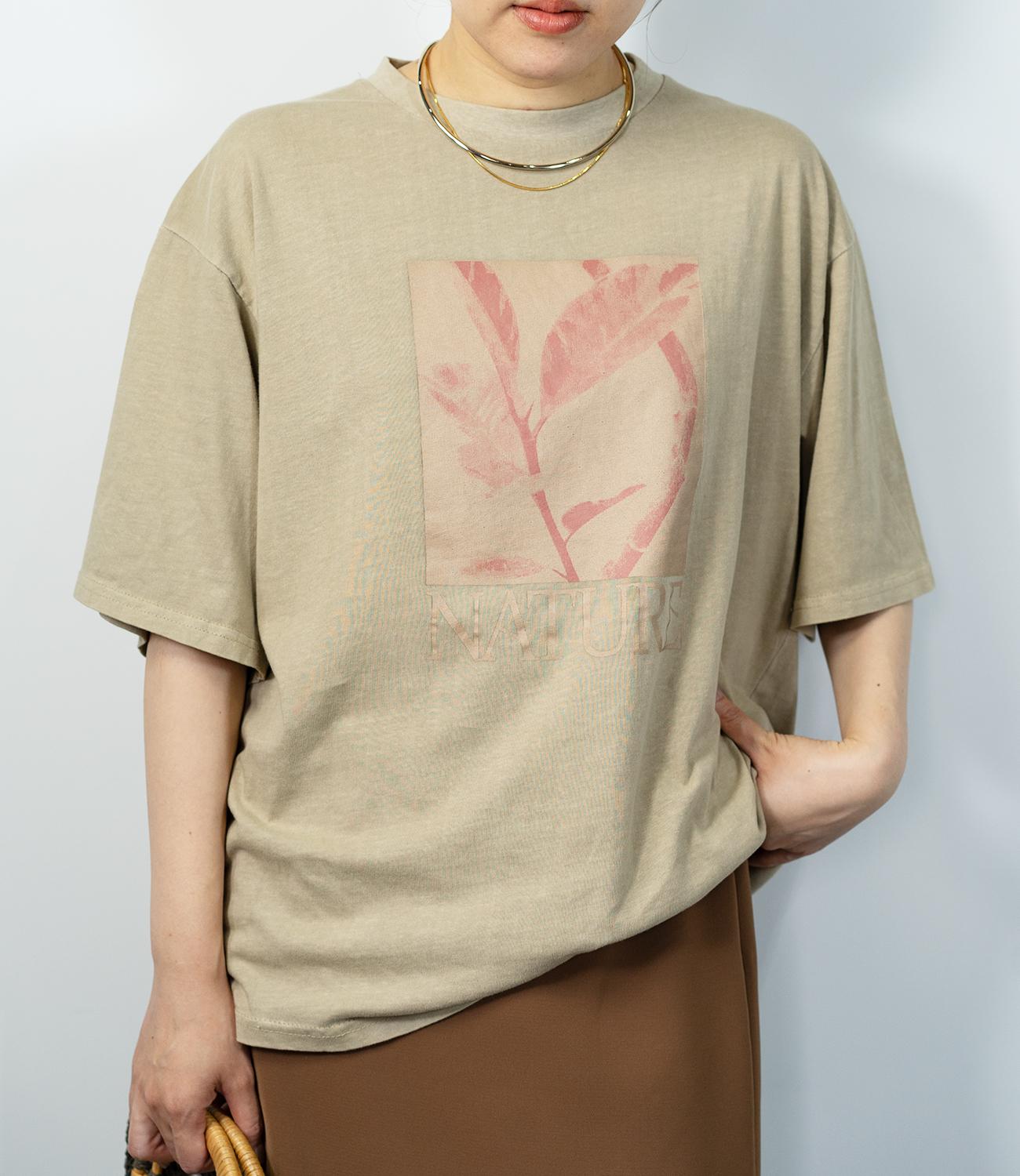 ボタニカルプリントオーバーTシャツ