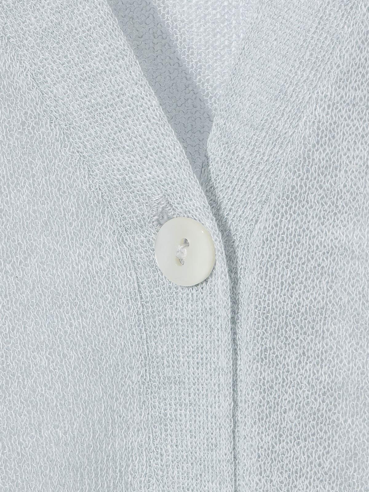 MIDIUMISOLID for Ladies シアーVネックショートカーディガン