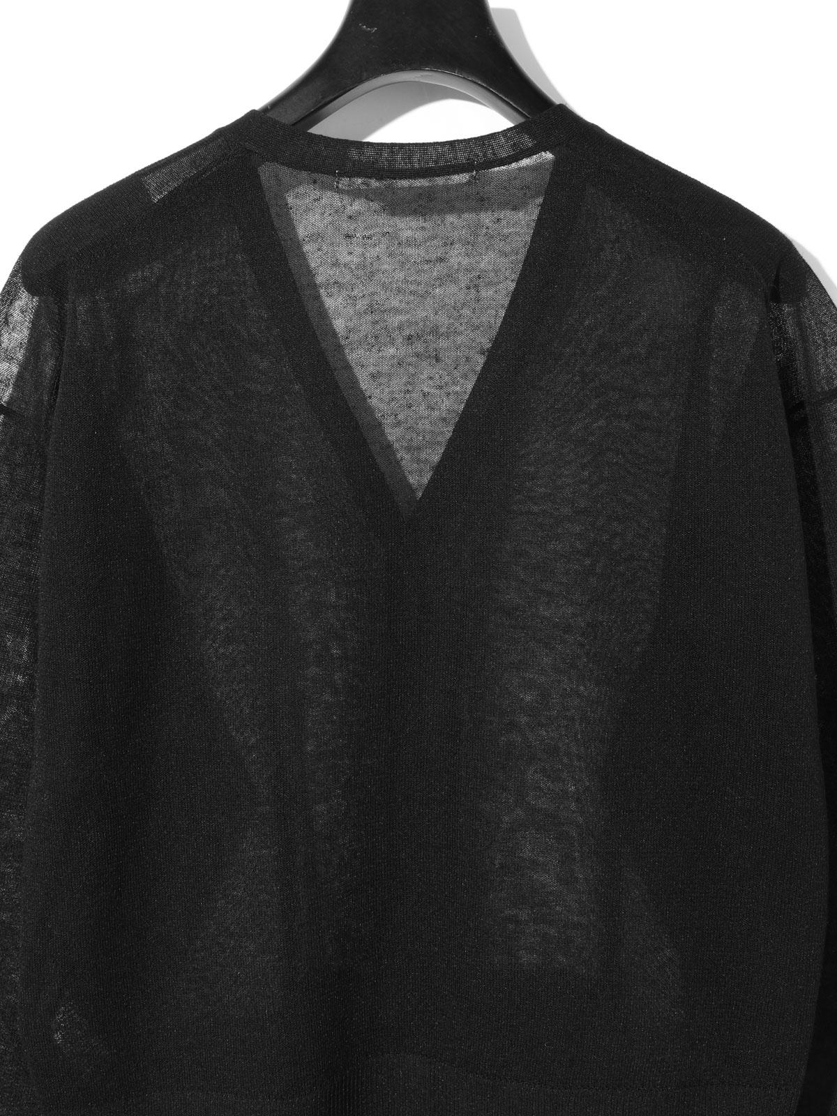 MIDIUMISOLID for Ladies シアーVネックショートカーディガン
