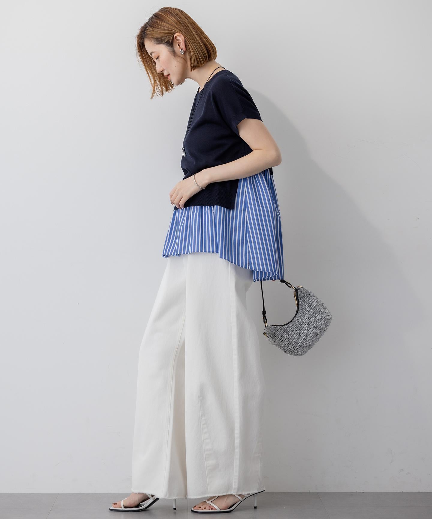 LIGHT DENIM バレルワイド パンツ