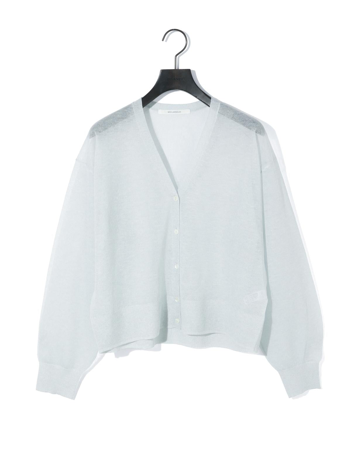 MIDIUMISOLID for Ladies シアーVネックショートカーディガン