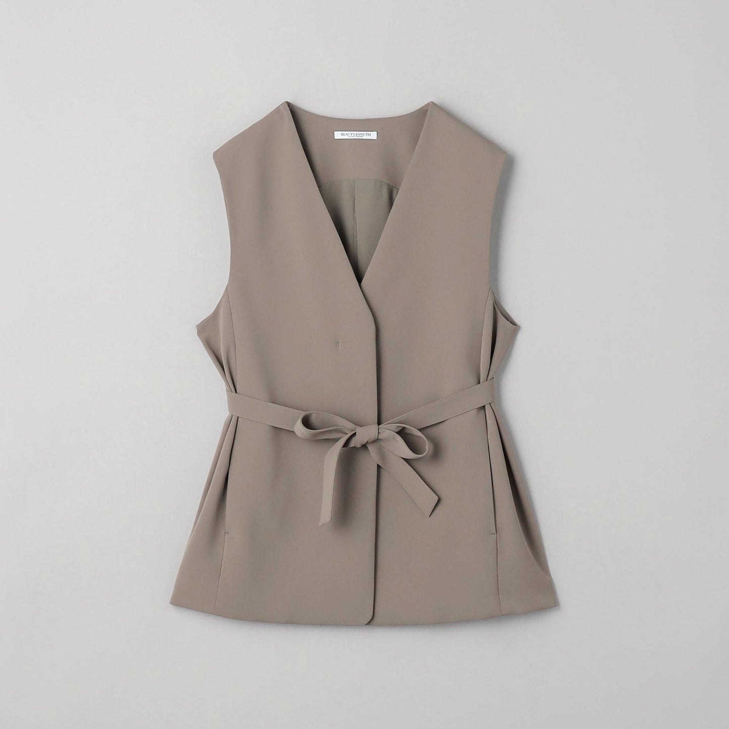 【WEB限定 Wardrobe DAILY MINIMAL】ダブルクロス リボンベルトジレ -ウォッシャブル-