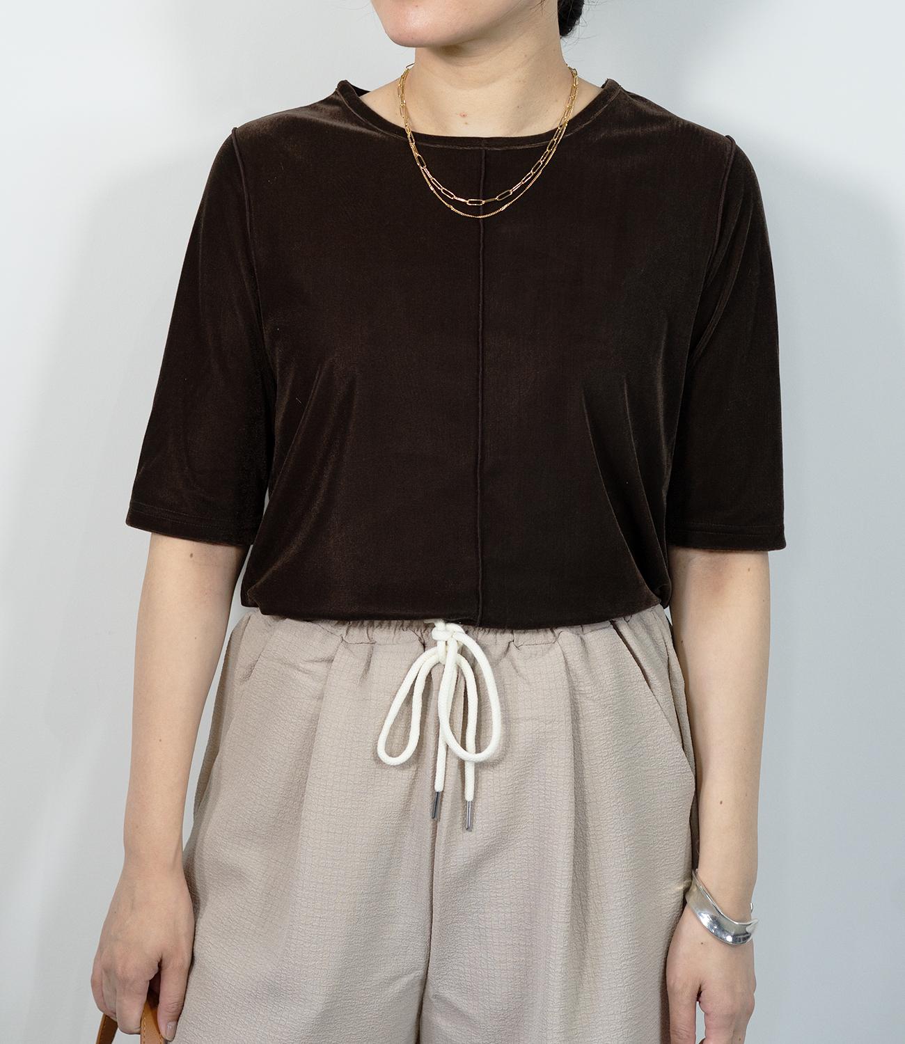 シアーベロア半袖トップス