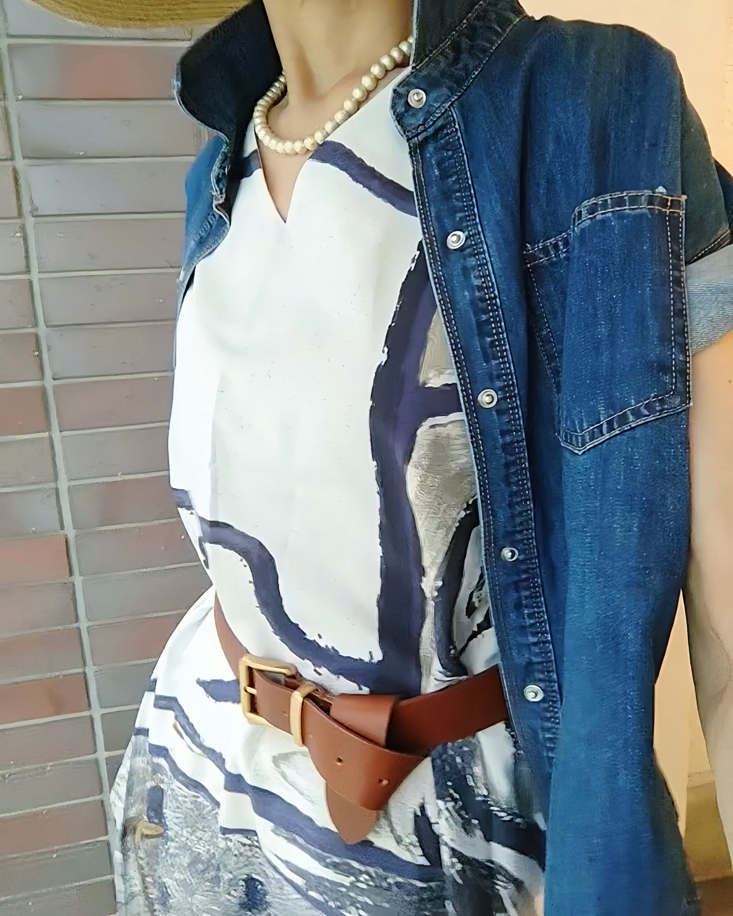 デニム半袖シャツジャケット