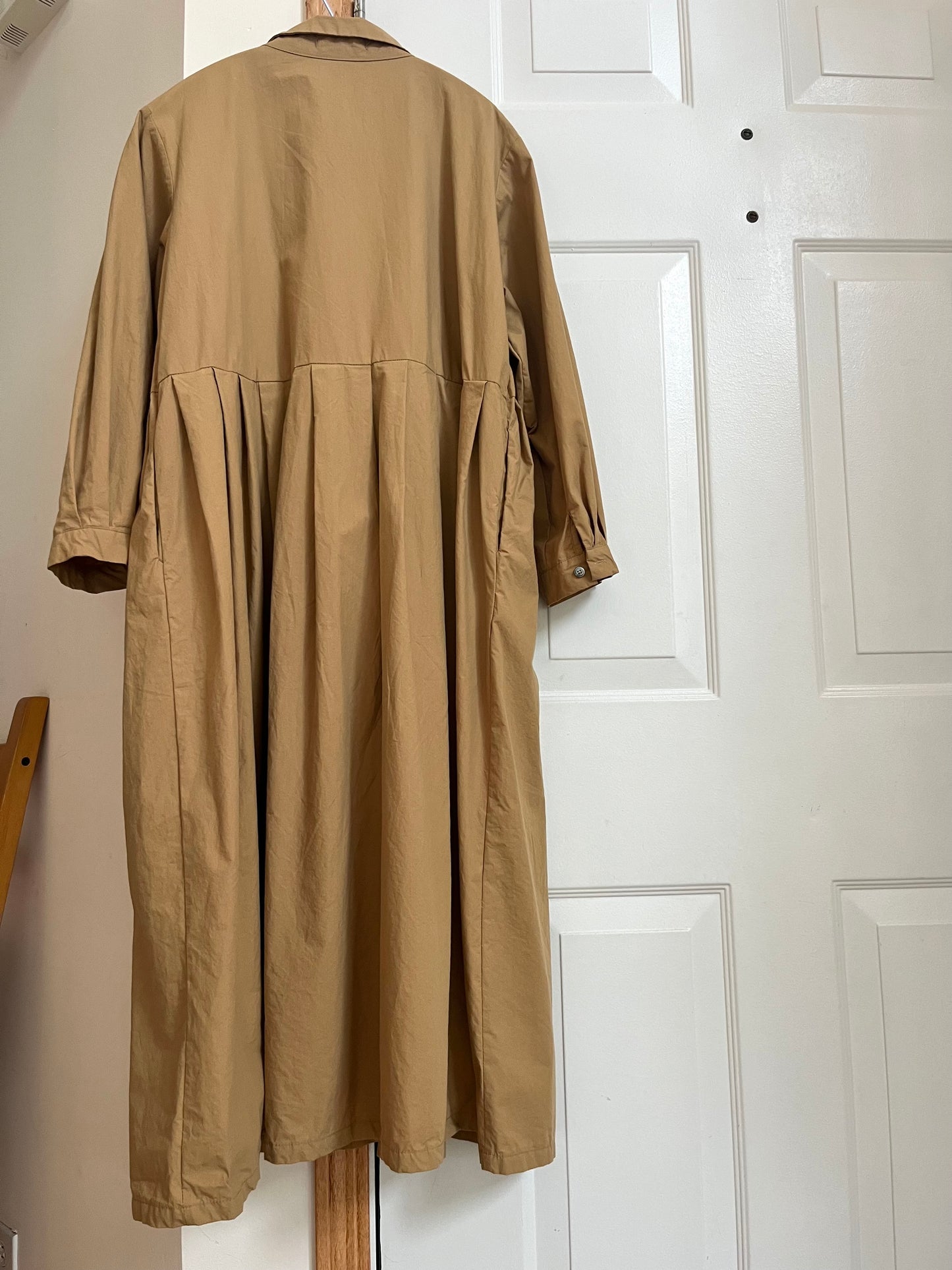 キャメルcottonシャツワンピース