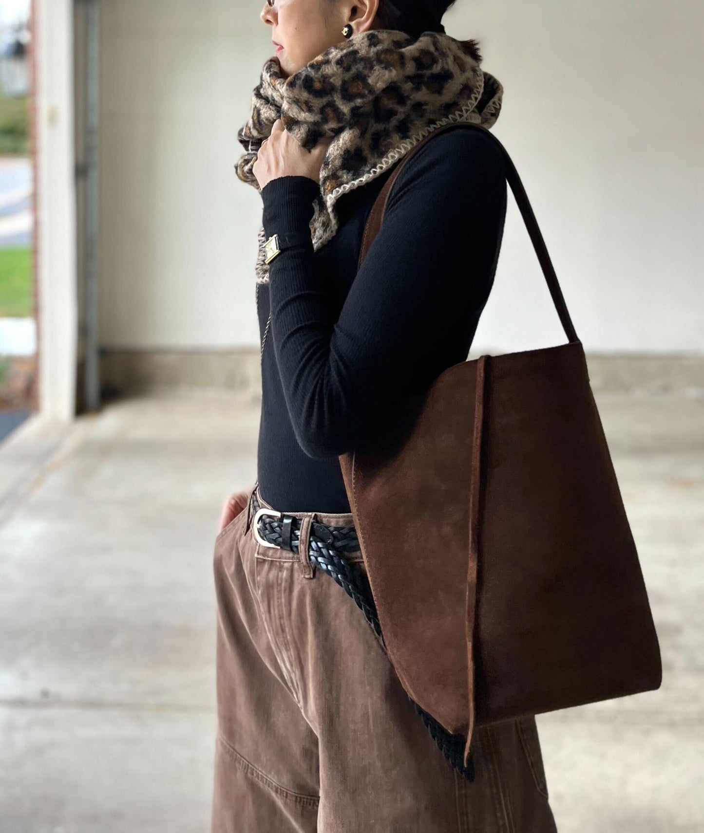 レザーメッシュベルト(茶.黒)