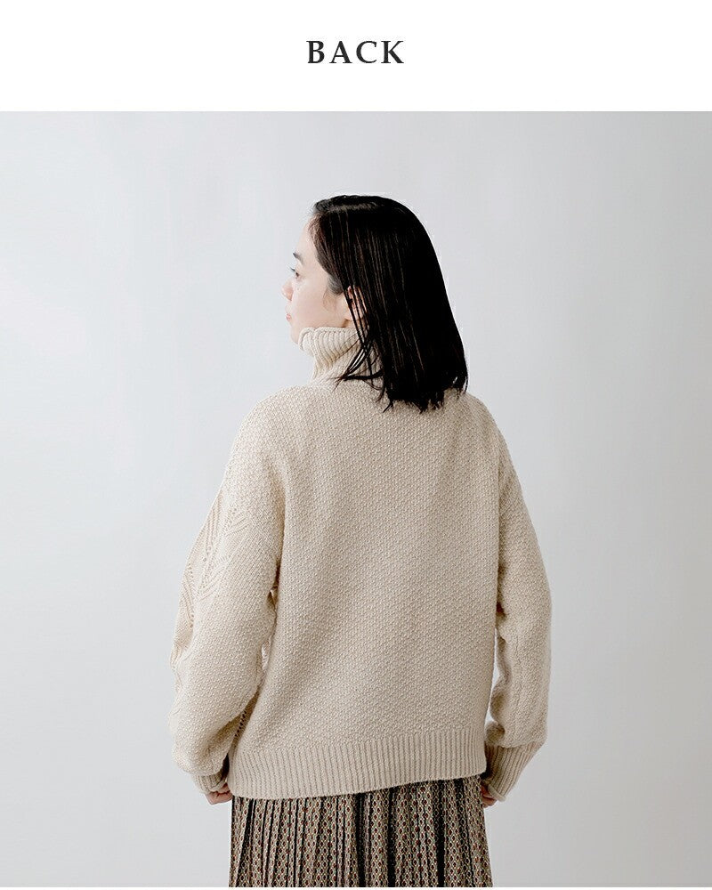 ヤク混柄編みタートル