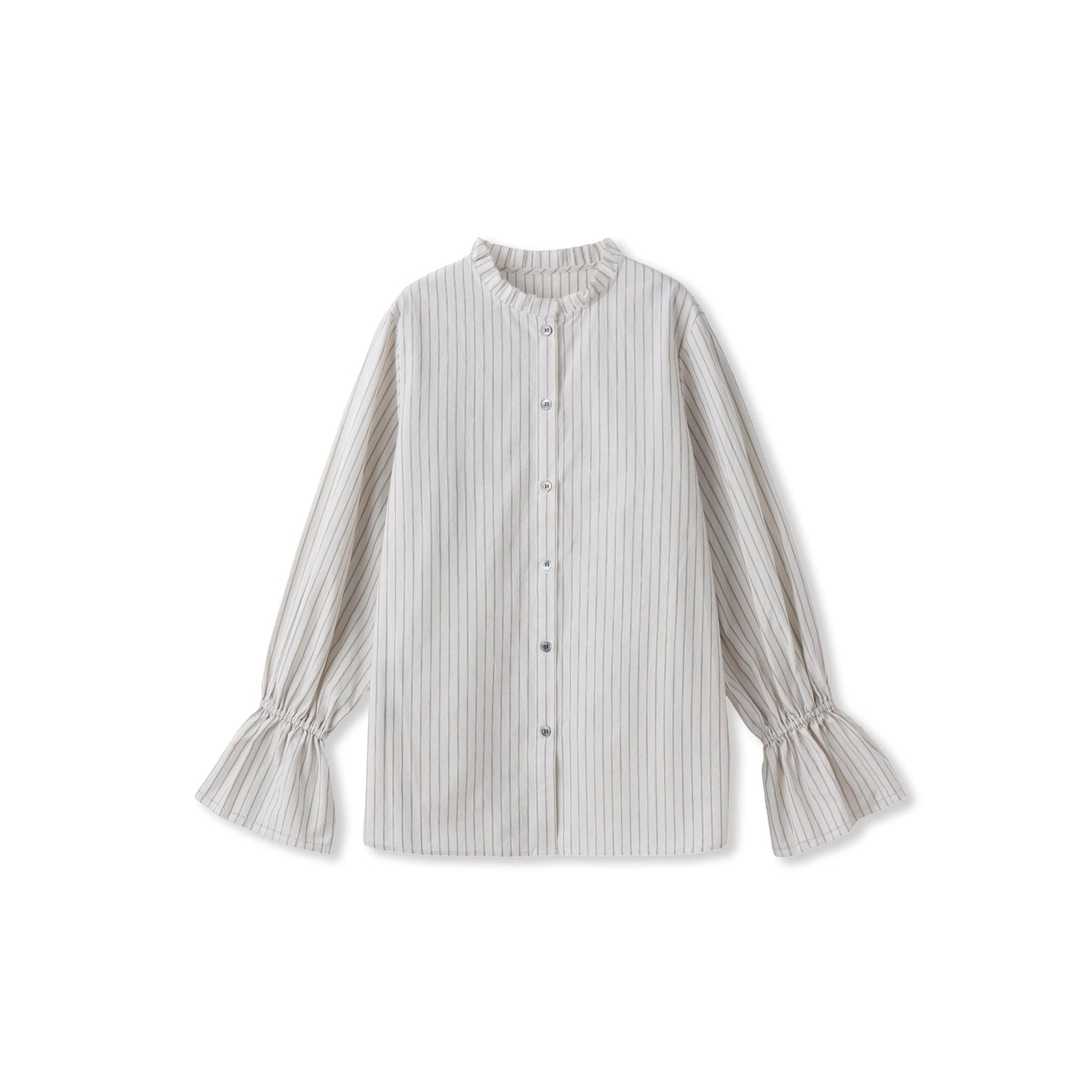 襟フリルブラウス≪洗濯機で洗える≫