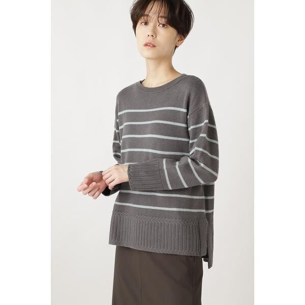 ウールカシミヤクルーボーダーPO