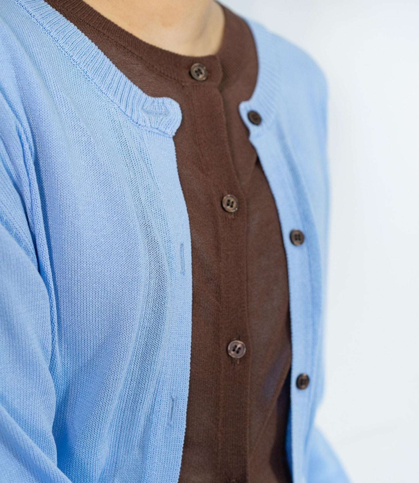 レイヤード風バイカラーカーディガン