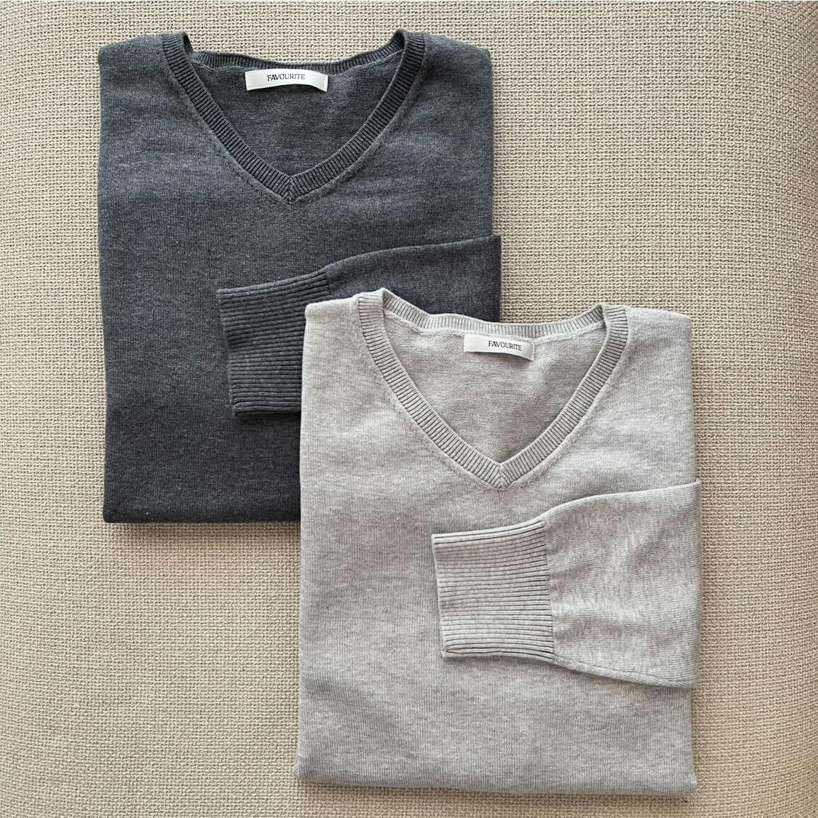 カシミアVネックニット