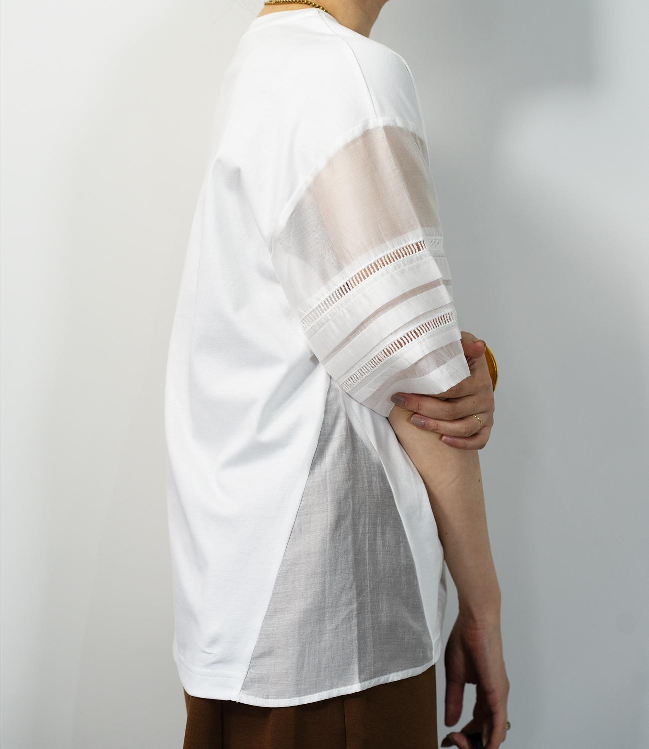 はしごレースシルケットカットソー