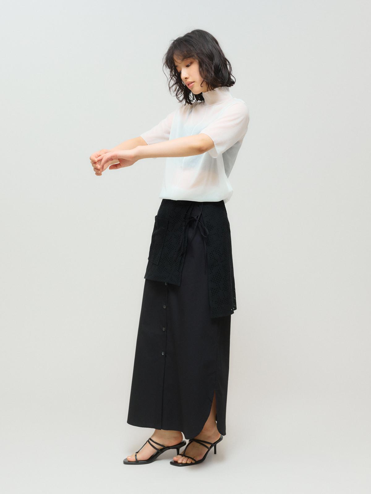 MIDIUMISOLID for Ladies レースレイヤードスカート