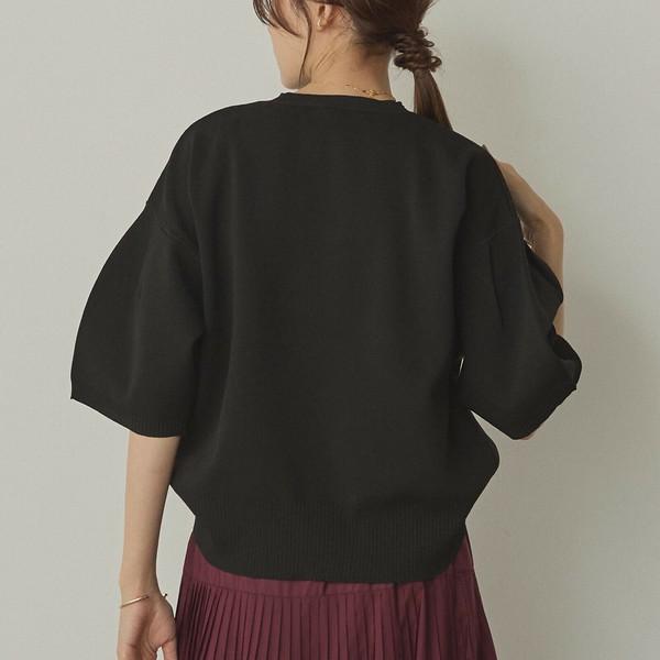 ぽわん5分袖ニットプルオーバー