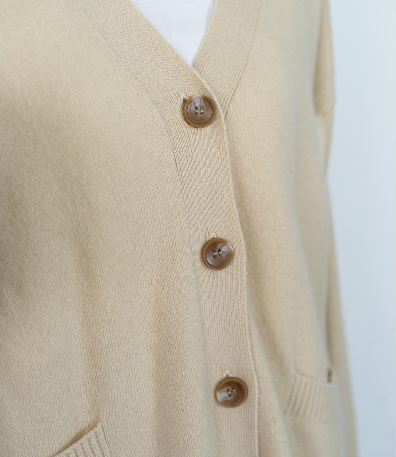 カシミアライクバイカラーカーディガン