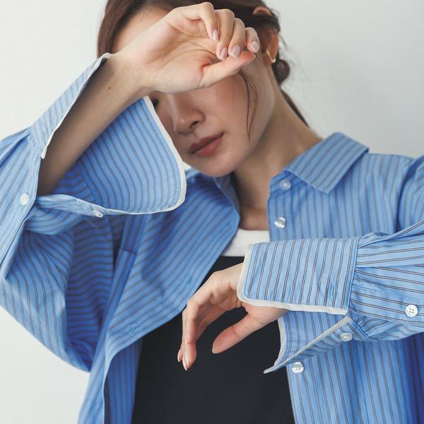 ストライプオーバーシャツ