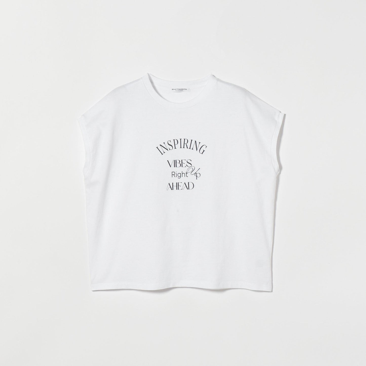 コットン ロゴプリント フレンチスリーブ Tシャツ