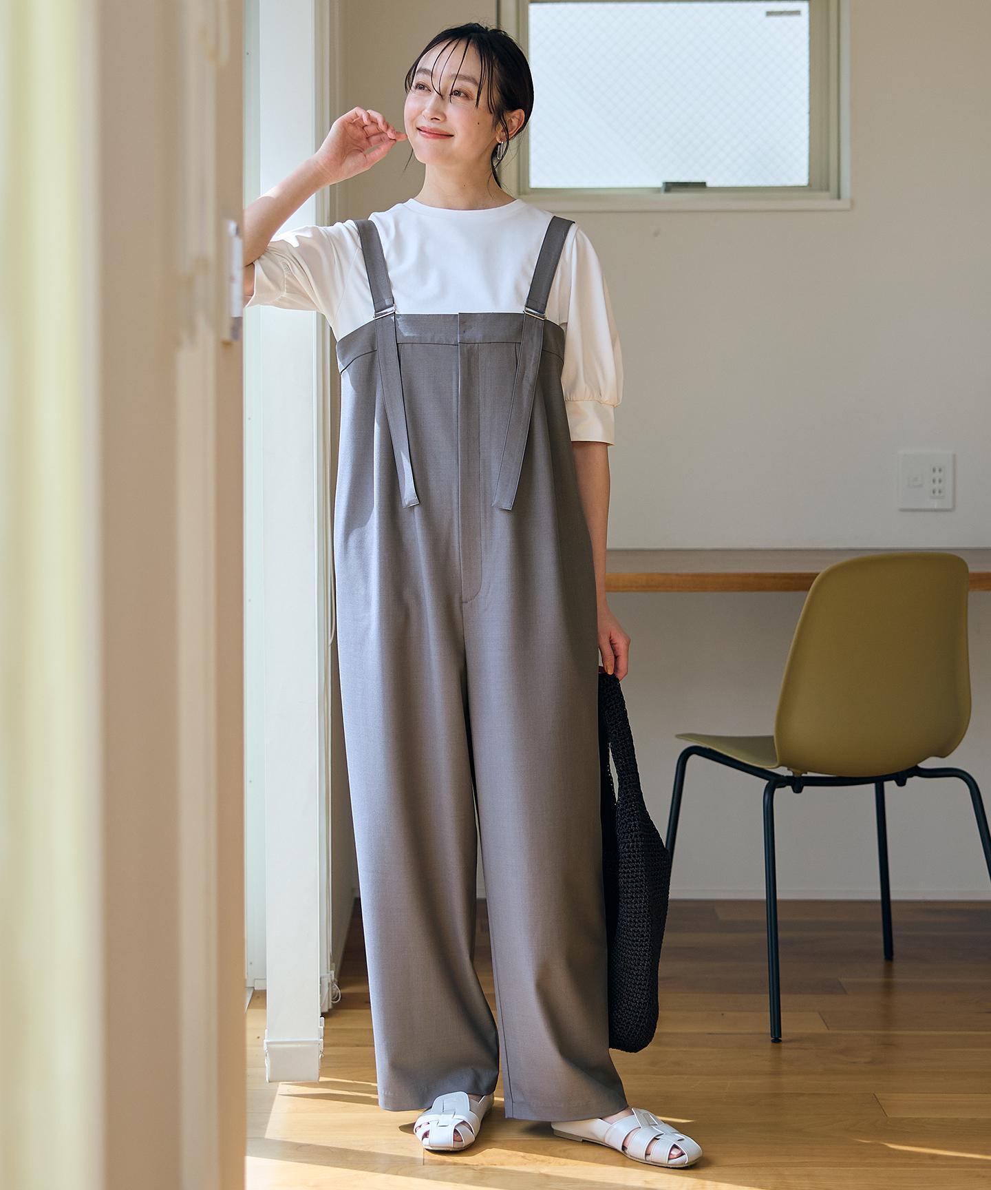 イージーケアライトストレッチサロペット