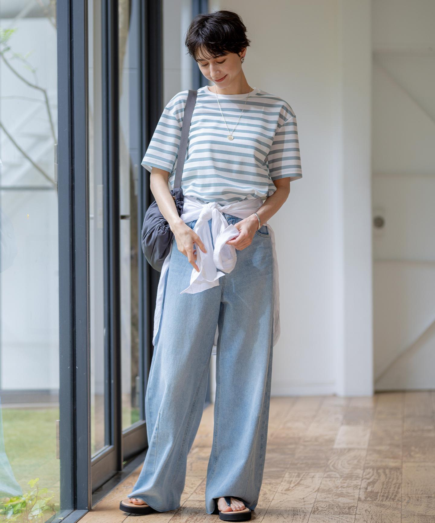 LIGHT DENIM バレルワイド パンツ