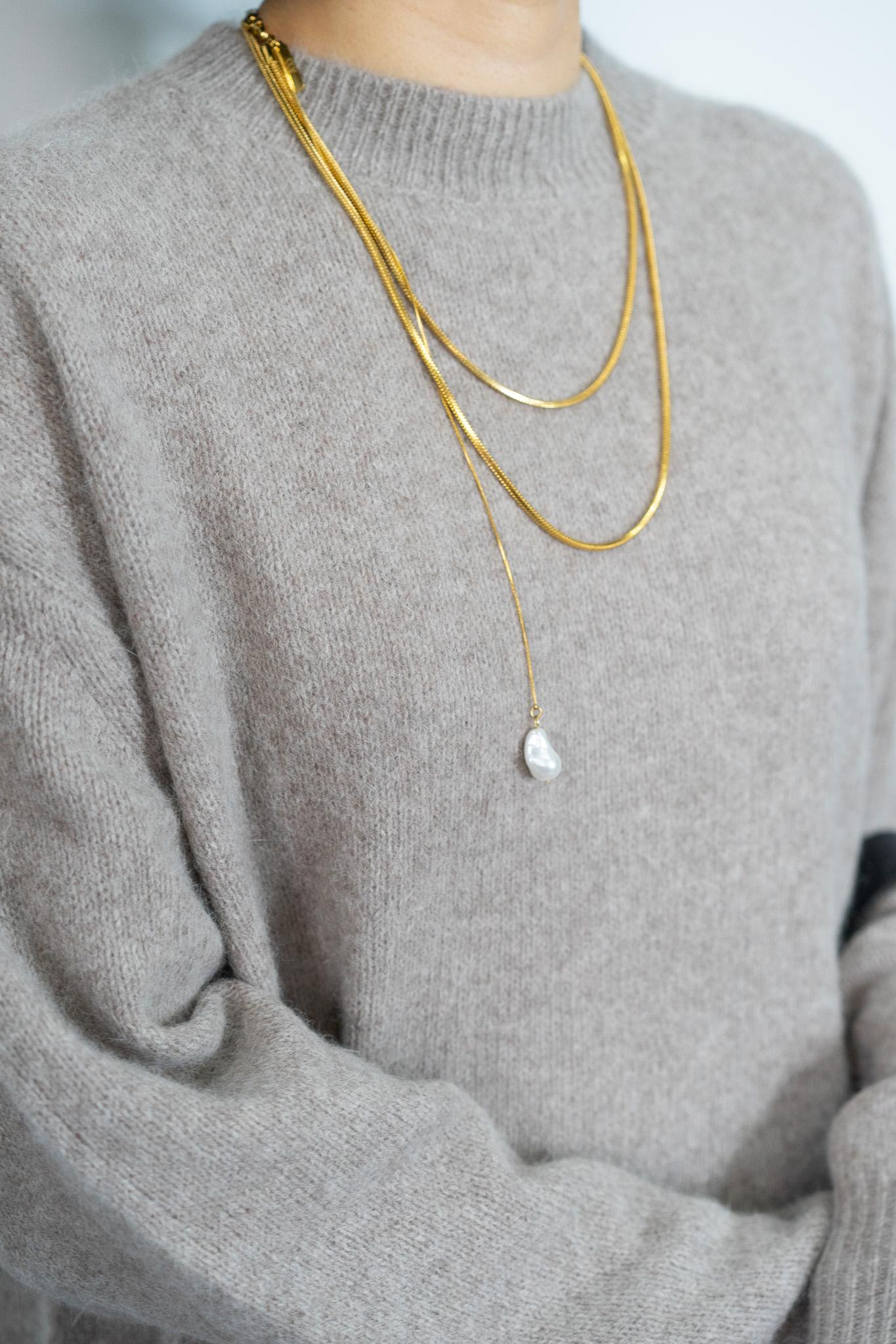 FOX混バックスリットオーバーニット