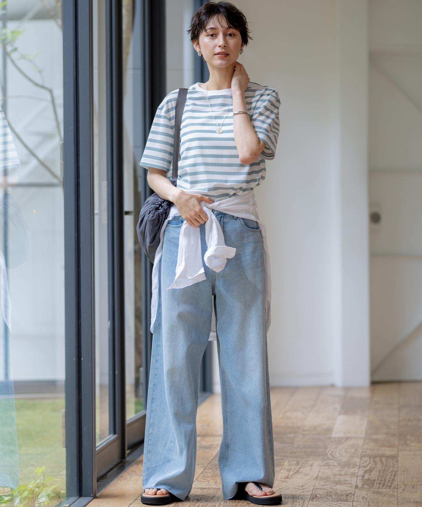LIGHT DENIM バレルワイド パンツ