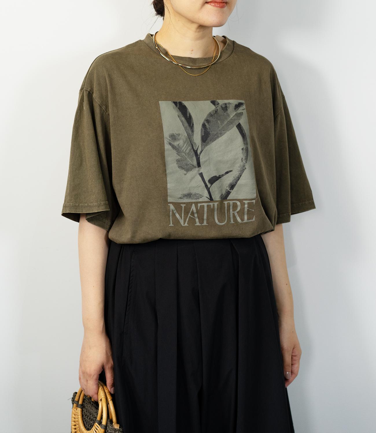 ボタニカルプリントオーバーTシャツ