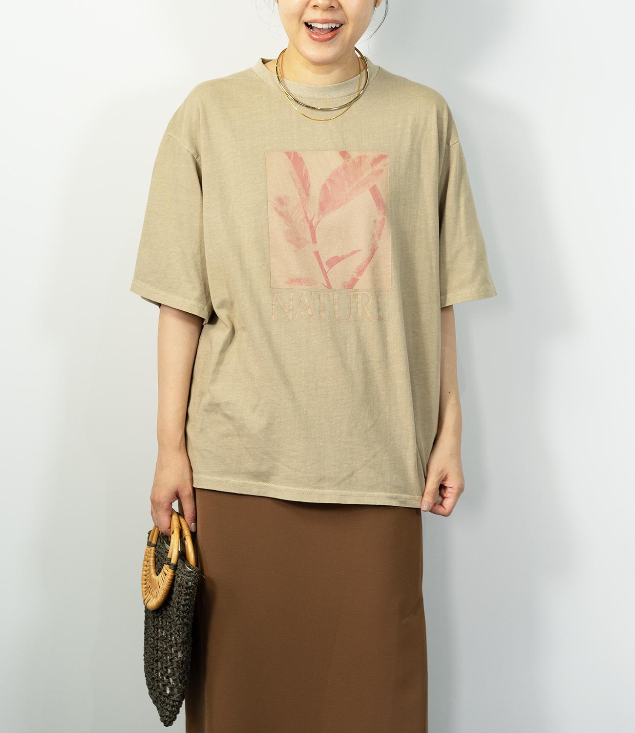 ボタニカルプリントオーバーTシャツ